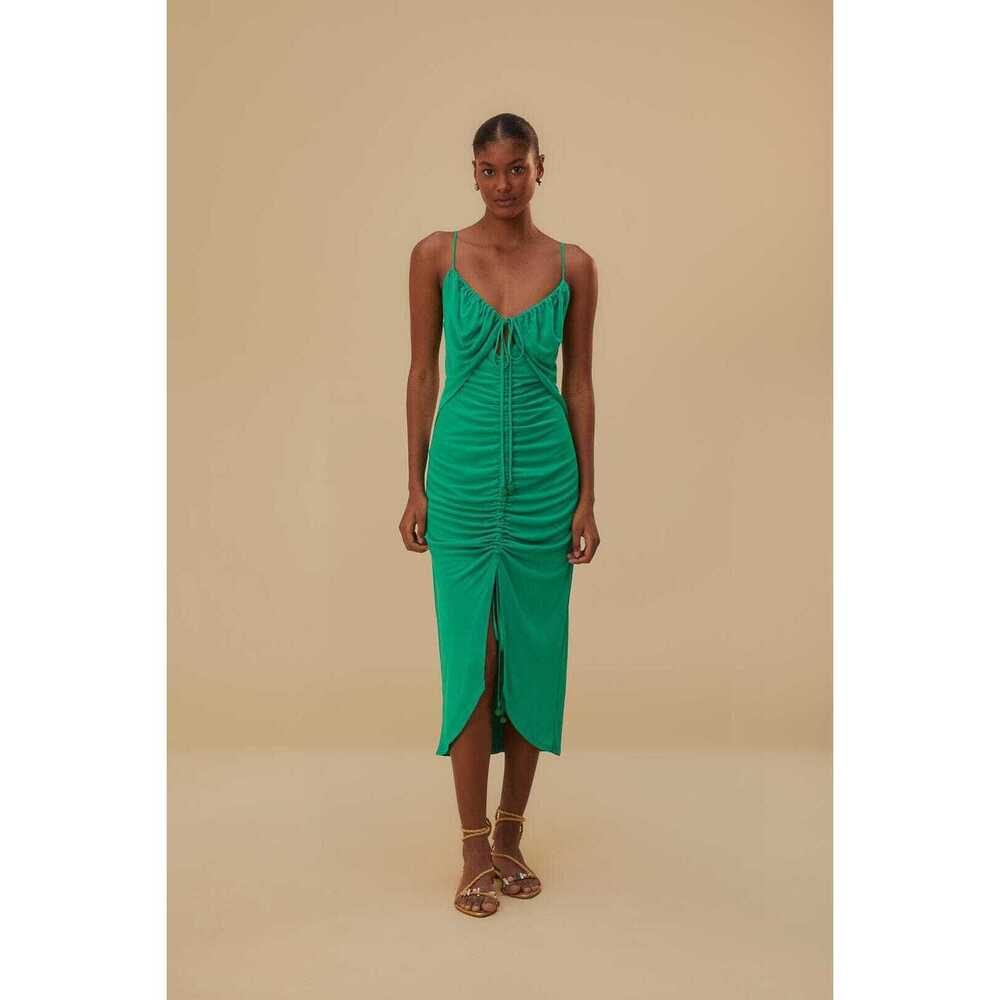 Green Cut-Out Sleeveless Midi Dress